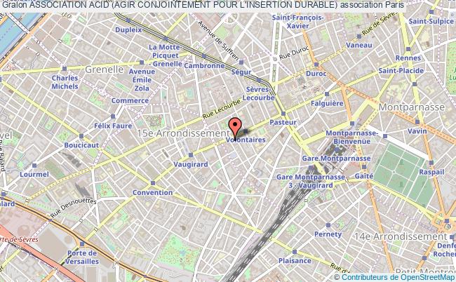 plan association Association Acid (agir Conjointement Pour L'insertion Durable) Paris 15e
