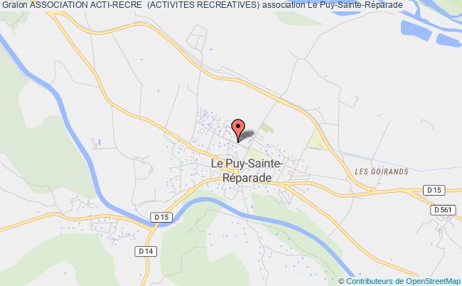 plan association Association Acti-recre  (activites Recreatives) Le    Puy-Sainte-Réparade