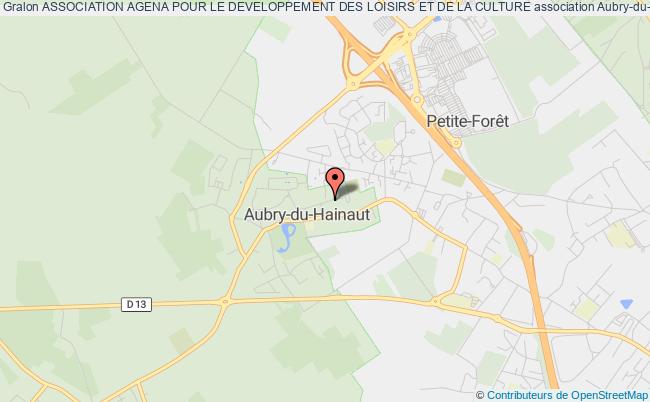 plan association Association Agena Pour Le Developpement Des Loisirs Et De La Culture Aubry-du-Hainaut