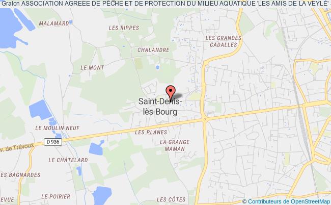 plan association Association Agreee De PÊche Et De Protection Du Milieu Aquatique 'les Amis De La Veyle' Saint-Denis-lès-Bourg