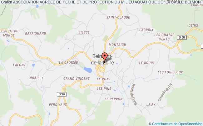 plan association Association Agreee De Peche Et De Protection Du Milieu Aquatique De "la Gaule Belmontaise" Belmont-de-la-Loire