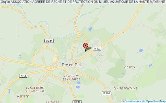 plan association Association AgrÉÉe De PÊche Et De Protection Du Milieu Aquatique De La Haute Mayenne - La Truite PrÉ En Paillaise Pré-en-Pail