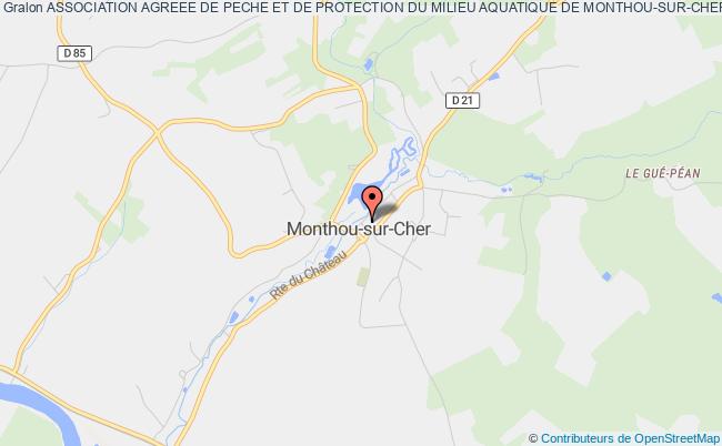 plan association Association Agreee De Peche Et De Protection Du Milieu Aquatique De Monthou-sur-cher Monthou-sur-Cher