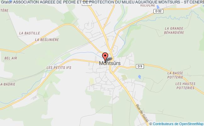 plan association Association Agreee De Peche Et De Protection Du Milieu Aquatique Montsurs - St Cenere Montsûrs