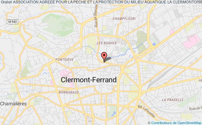 plan association Association Agreee Pour La Peche Et La Protection Du Milieu Aquatique La Clermontoise Clermont-Ferrand