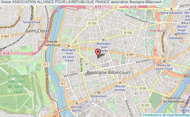 plan association Association Alliance Pour La RÉpublique France Boulogne-Billancourt