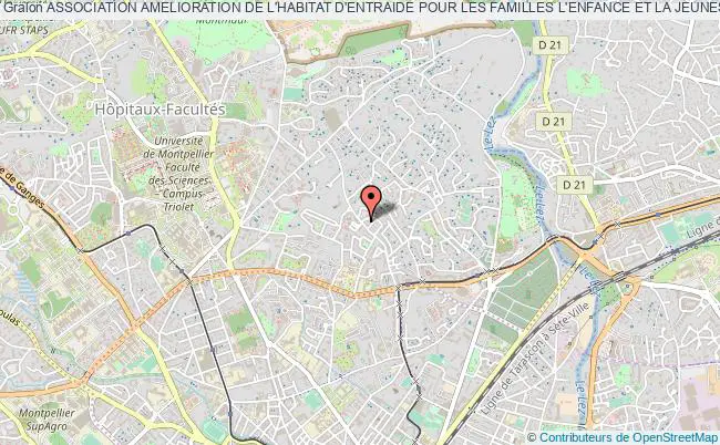 plan association Association Amelioration De L'habitat D'entraide Pour Les Familles L'enfance Et La Jeunesse (a.e.f.e.j) Montpellier