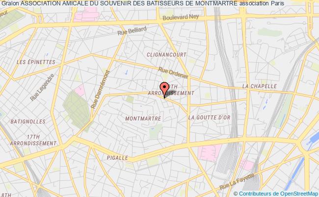 plan association Association Amicale Du Souvenir Des Batisseurs De Montmartre PARIS