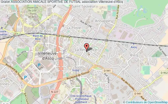 plan association Association Amicale Sportive De Futsal Villeneuve-d'Ascq