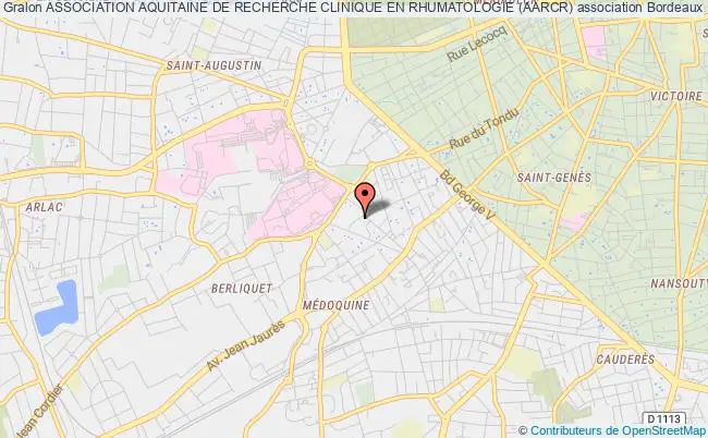 plan association Association Aquitaine De Recherche Clinique En Rhumatologie (aarcr) Bordeaux