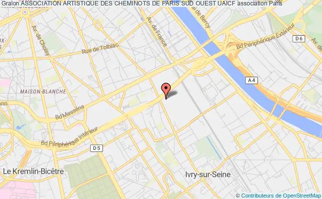 plan association Association Artistique Des Cheminots De Paris Sud Ouest Uaicf Paris