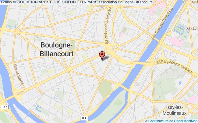 plan association Association Artistique Sinfonietta Paris Boulogne-Billancourt
