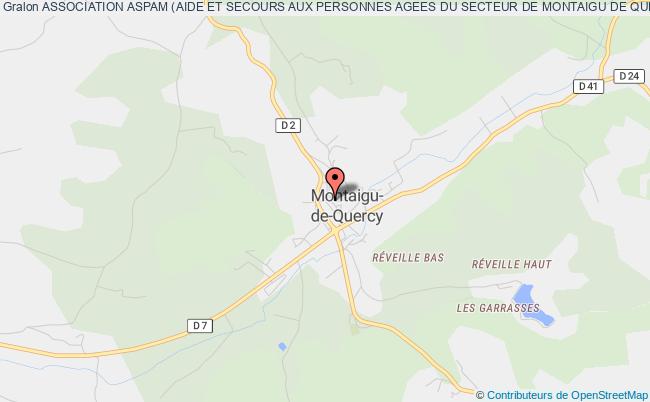 plan association Association Aspam (aide Et Secours Aux Personnes Agees Du Secteur De Montaigu De Quercy Et Bourg De Visa) Montaigu-de-Quercy