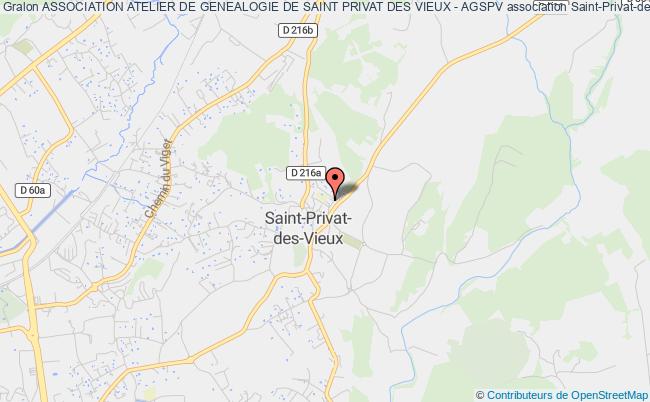 plan association Association Atelier De Genealogie De Saint Privat Des Vieux - Agspv Saint-Privat-des-Vieux