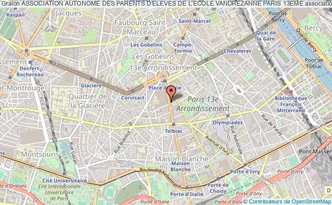 plan association Association Autonome Des Parents D'eleves De L'ecole Vandrezanne Paris 13eme Paris