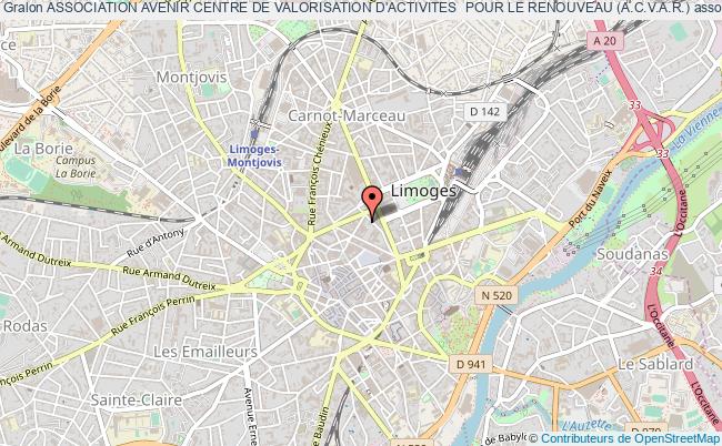 plan association Association Avenir Centre De Valorisation D'activites  Pour Le Renouveau (a.c.v.a.r.) Limoges
