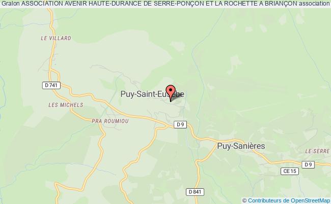 plan association Association Avenir Haute-durance De Serre-ponÇon Et La Rochette A BrianÇon Puy-Saint-Eusèbe