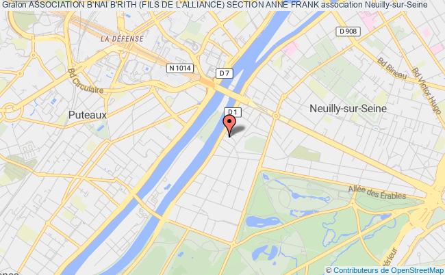 plan association Association B'nai B'rith (fils De L'alliance) Section Anne Frank Neuilly-sur-Seine