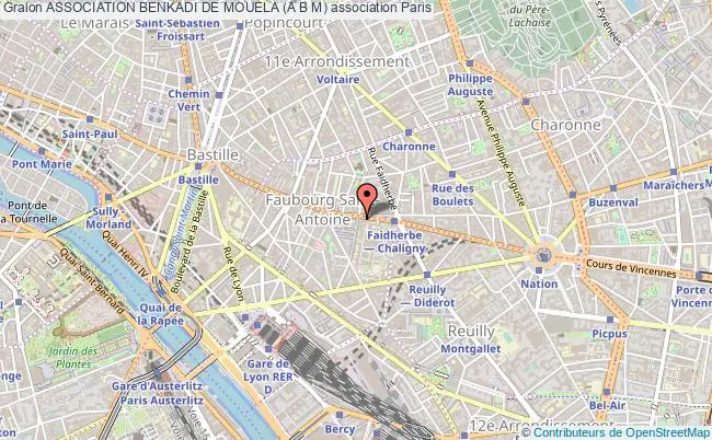 plan association Association Benkadi De Mouela (a B M) Paris 12e