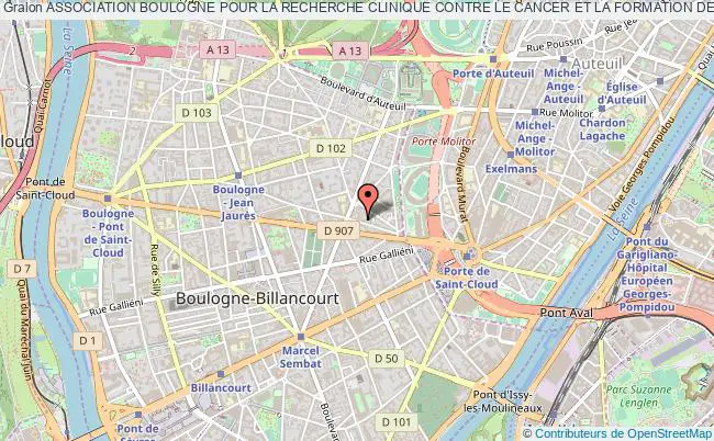 plan association Association Boulogne Pour La Recherche Clinique Contre Le Cancer Et La Formation Des Soignants - Medecins Et Personel Soignant - (abc) Boulogne-Billancourt
