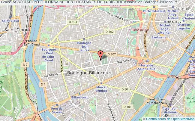 plan association Association Boulonnaise Des Locataires Du 14 Bis Rue Boulogne-Billancourt