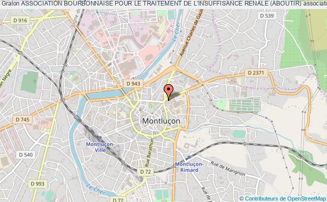 plan association Association Bourbonnaise Pour Le Traitement De L'insuffisance Renale (aboutir) Montluçon