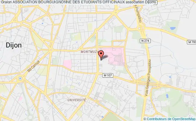 plan association Association Bourguignonne Des Etudiants Officinaux Dijon cedex
