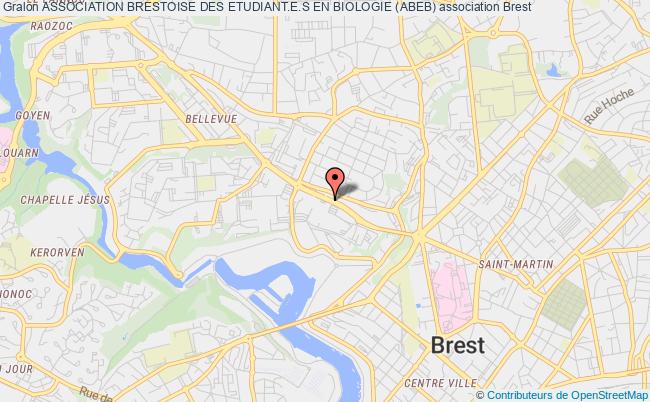 plan association Association Brestoise Des Etudiant.e.s En Biologie (abeb) Brest cedex 3