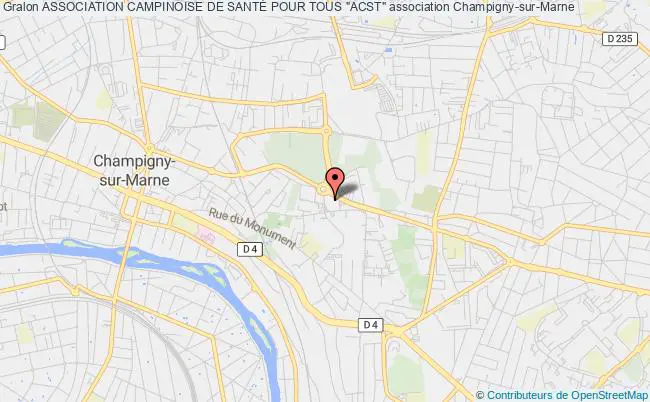 plan association Association Campinoise De SantÉ Pour Tous "acst" Champigny-sur-Marne