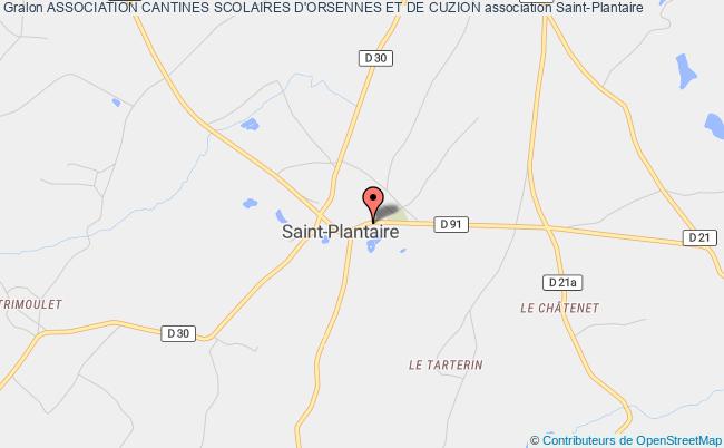 plan association Association Cantines Scolaires D'orsennes Et De Cuzion Saint-Plantaire