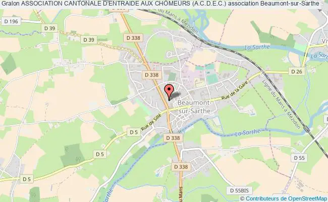 plan association Association Cantonale D'entraide Aux ChÔmeurs (a.c.d.e.c.) Beaumont-sur-Sarthe