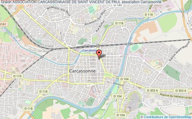 plan association Association Carcassonnaise De Saint Vincent De Paul Carcassonne