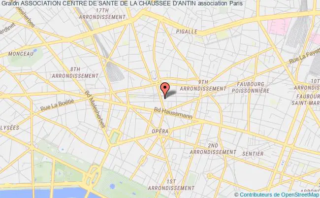 plan association Association Centre De Sante De La Chaussee D'antin Paris