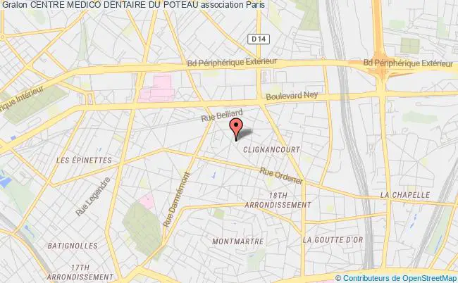 plan association Association Centre Medico Dentaire Du Poteau Paris 18e