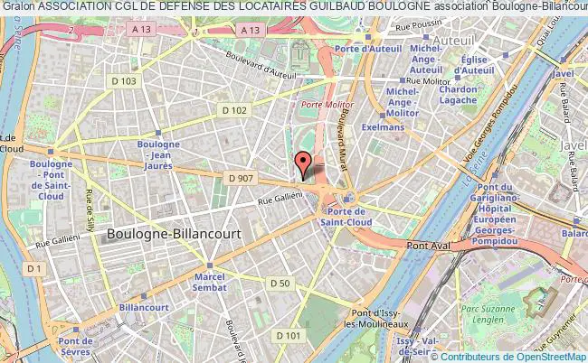 plan association Association Cgl De Defense Des Locataires Guilbaud Boulogne Boulogne-Billancourt