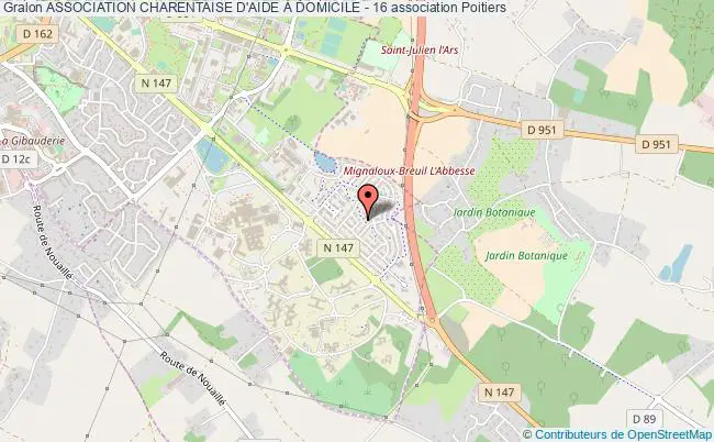 plan association Association Charentaise D'aide À Domicile - 16 Poitiers