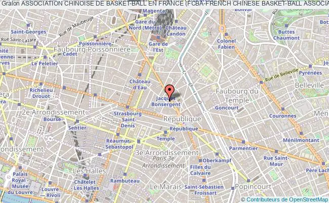 plan association Association Chinoise De Basket-ball En France (fcba-french Chinese Basket-ball Association) Paris