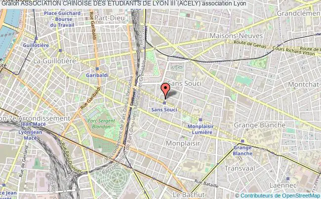 plan association Association Chinoise Des Etudiants De Lyon Iii (acely) Lyon 3e Arrondissement