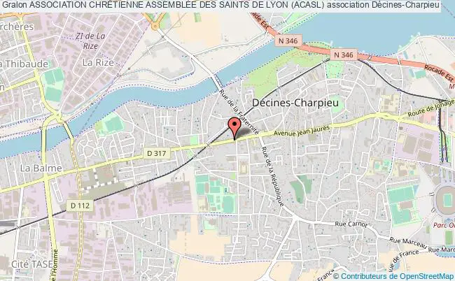 plan association Association ChrÉtienne AssemblÉe Des Saints De Lyon (acasl) Décines-Charpieu