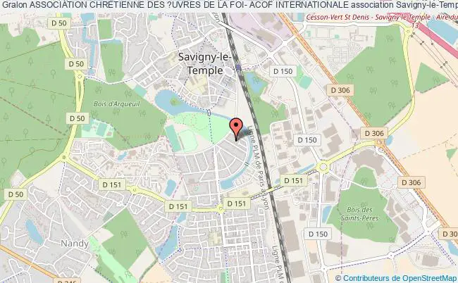 plan association Association ChrÉtienne Des ?uvres De La Foi- Acof Internationale Savigny-le-Temple