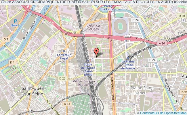 plan association Association Ciemra (centre D'information Sur Les Emballages Recycles En Acier) Saint-Denis