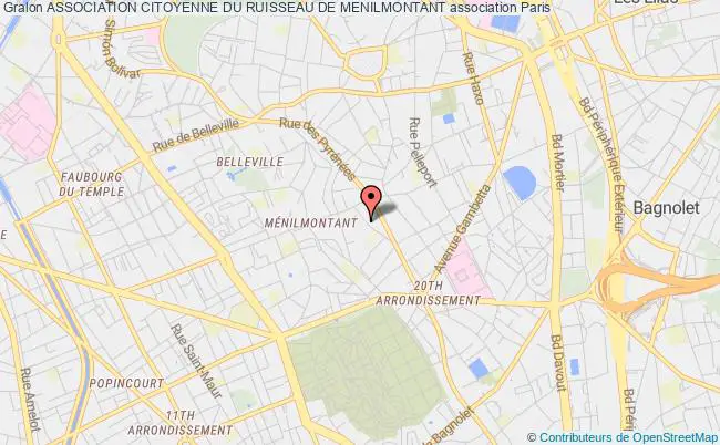 plan association Association Citoyenne Du Ruisseau De Menilmontant PARIS 20