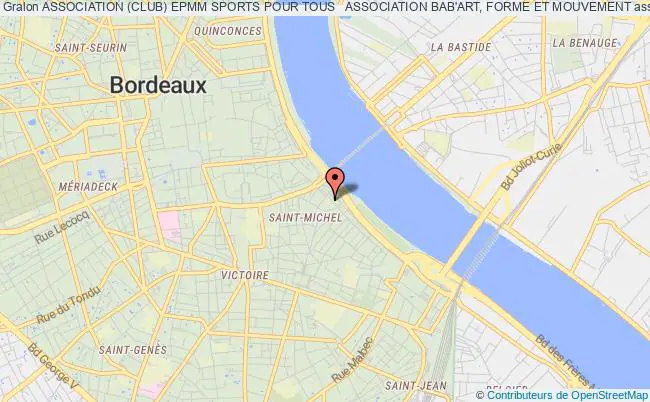 plan association Association (club) Epmm Sports Pour Tous   Association Bab'art, Forme Et Mouvement Bordeaux
