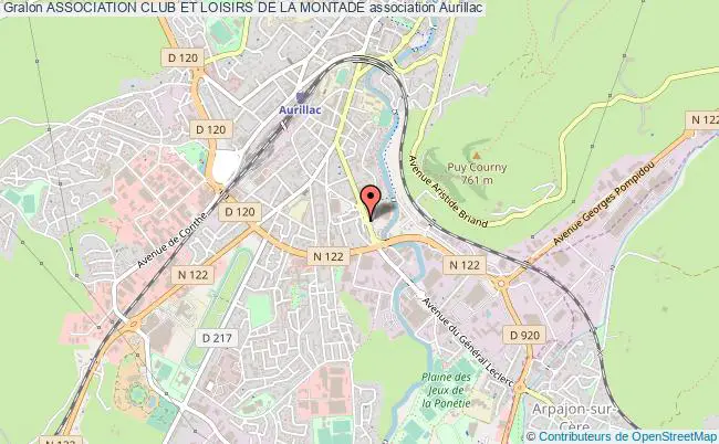 plan association Association Club Et Loisirs De La Montade Aurillac