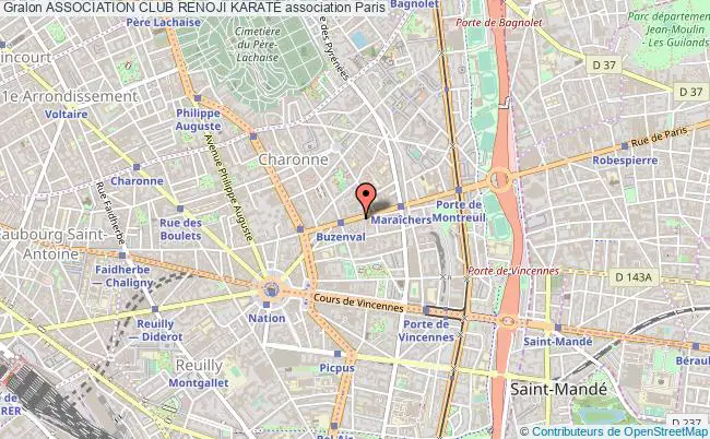 plan association Association Club Renoji KaratÉ Paris