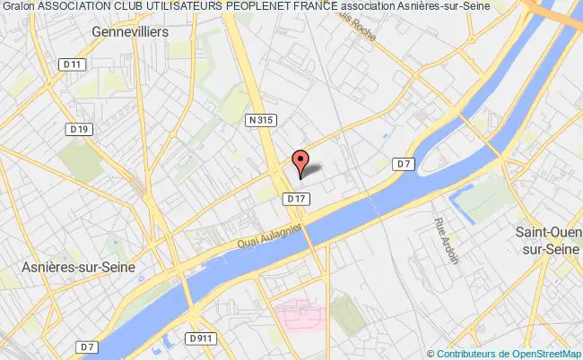 plan association Association Club Utilisateurs Peoplenet France Asnières-sur-Seine