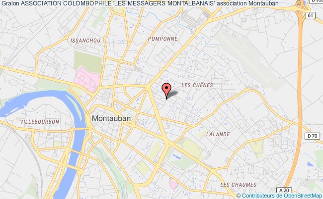 plan association Association Colombophile 'les Messagers Montalbanais' Montauban