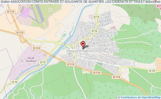 plan association Association Comite Entraide Et Solidarite De Quartier, Les Cadenets Et Taulet Lançon-Provence