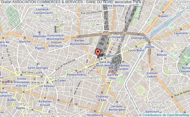 plan association Association Commerces & Services - Gare Du Nord Paris