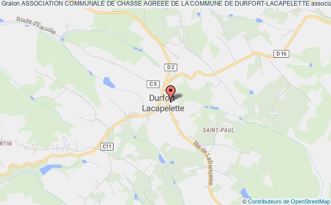 ASSOCIATION COMMUNALE DE CHASSE AGREEE DE LA COMMUNE DE DURFORT-LACAPELETTE